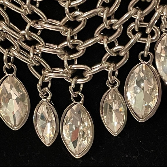 Stunning Faceted Crystals Necklace Silver - Picture 4 of 5